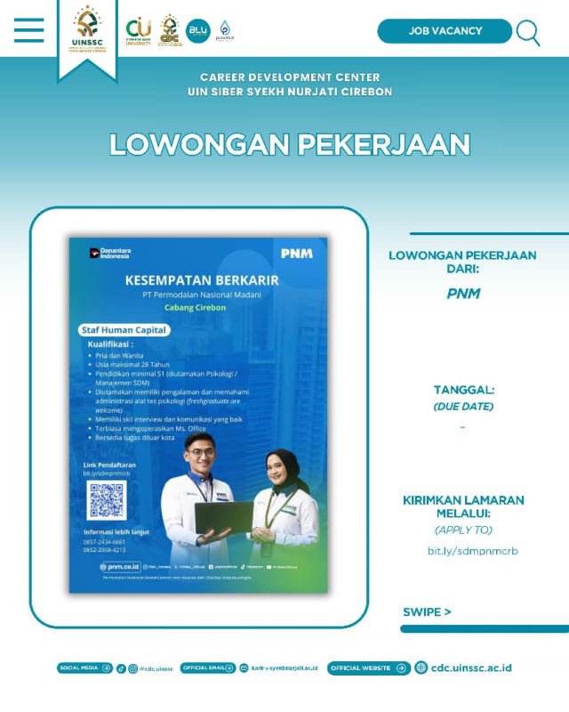 We Are Hiring! PT PNM Cabang Cirebon Buka Lowongan Staff Human Capital