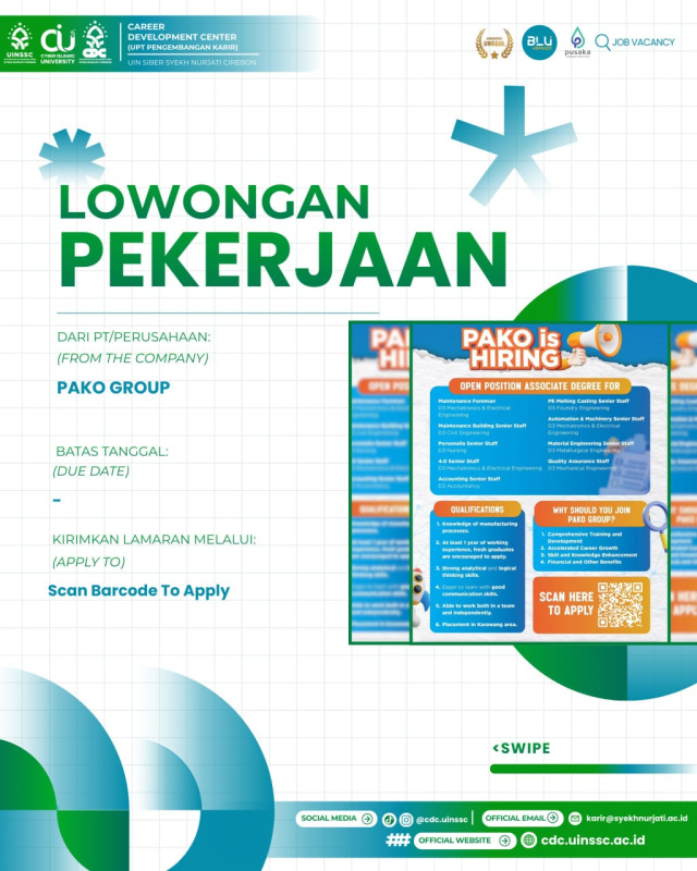 Peluang Karier Terbuka PAKO Group untuk Lulusan D3 Berbagai Jurusan
