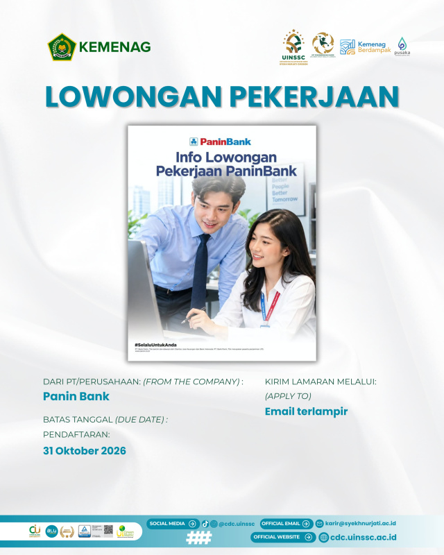 PaninBank Buka Lowongan Kerja untuk Empat Posisi, Penempatan hingga Seluruh Area