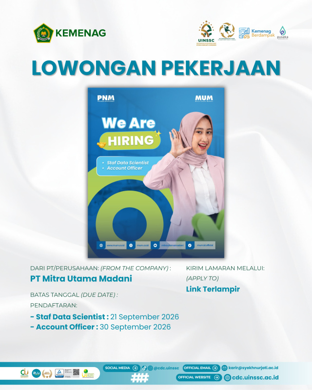 Lowongan Kerja PT Mitra Utama Madani untuk Posisi Staff Data Scientist dan Account Officer