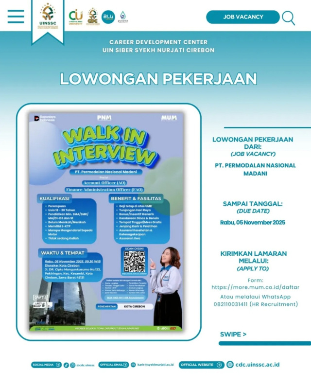 Walk In Interview – PT Permodalan Nasional Madani (PNM)