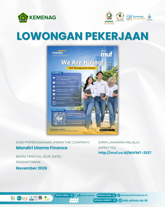 Mandiri Utama Finance Buka Program Management Trainee 2027, Pendaftaran November 2026