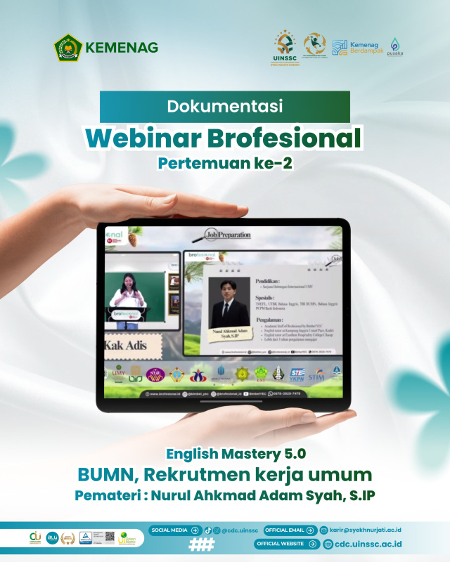 Webinar Brofesional Pertemuan Kedua Bekali Peserta dengan English Mastery 5.0 untuk Persiapan Dunia Kerja