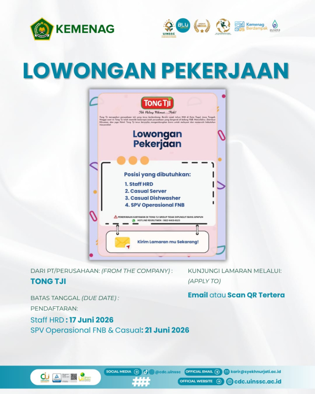 Tong Tji Group Cirebon Buka Lowongan Kerja untuk Berbagai Posisi di Industri F&B