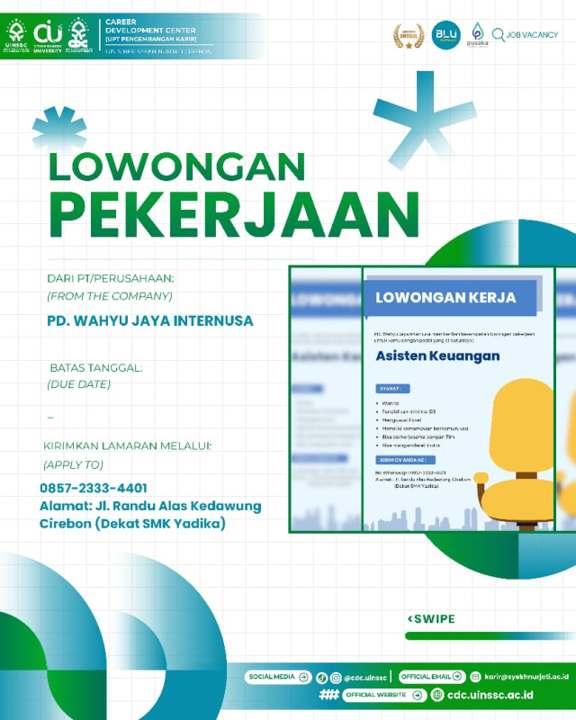 PD. Wahyu Jaya Buka Lowongan Asisten Keuangan untuk Talenta Muda Cirebon