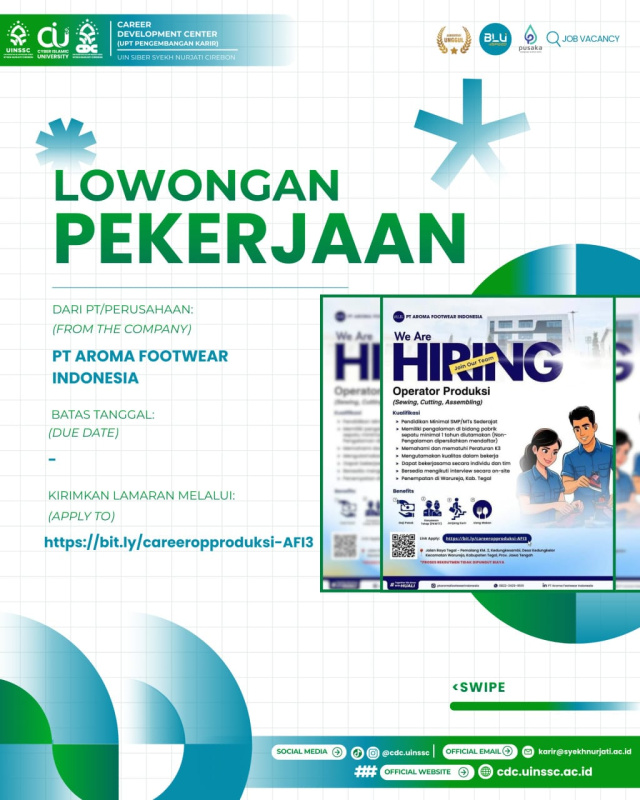 PT Aroma Footwear Indonesia Buka Lowongan Operator Produksi di Kabupaten Tegal
