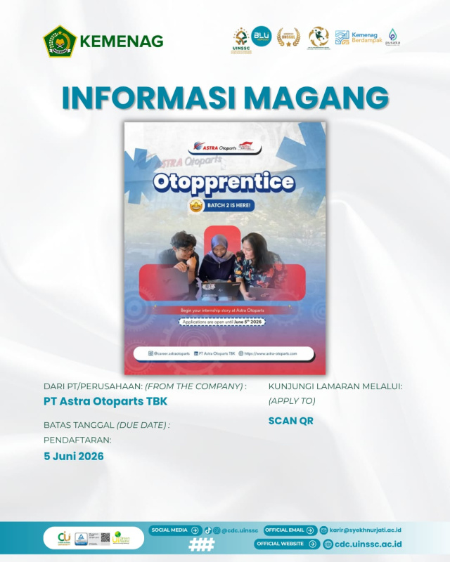 PT Astra Otoparts Buka Program Magang Otopprentice Batch 2