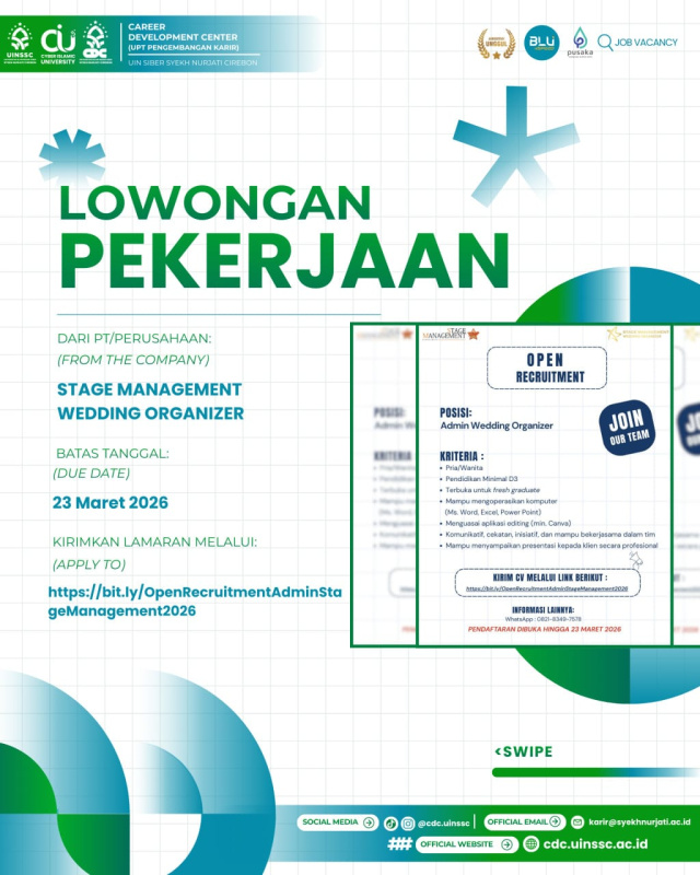 Lowongan Admin Wedding Organizer – Stage Management