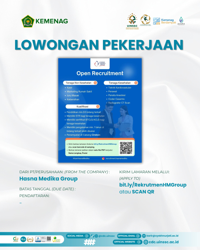 Hasna Medika Group Cirebon Buka Lowongan Kerja untuk Tenaga Kesehatan dan Non-Kesehatan