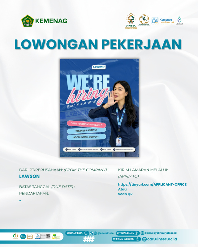 Lawson Indonesia Buka Lowongan Kerja Full Time untuk Posisi Business Analyst dan Accounting Support
