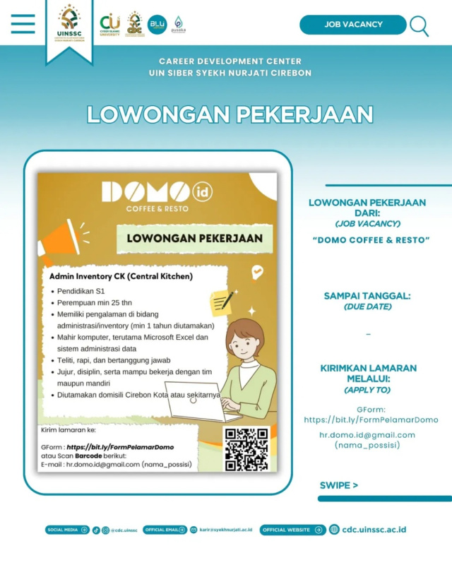 We Are Hiring — Domo Coffee & Resto