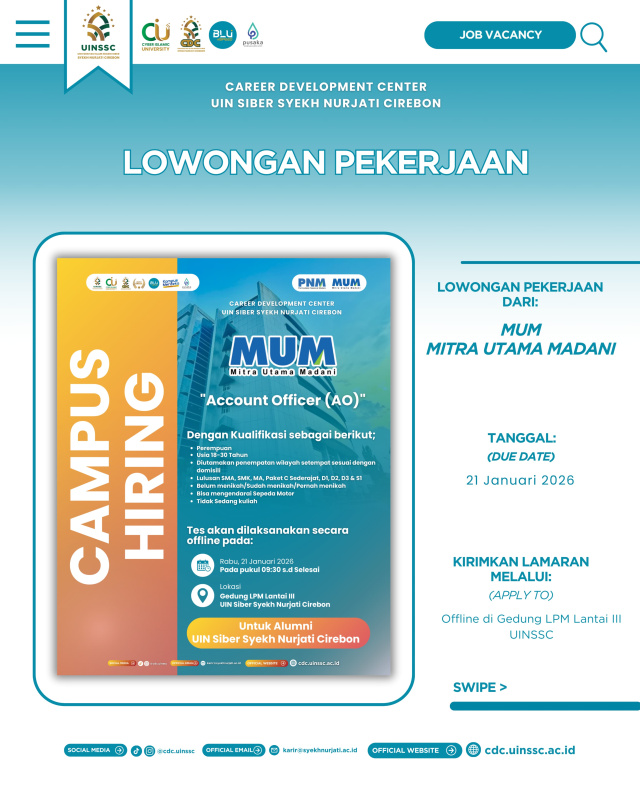 Walk In Recruitment Alumni UIN SSC Bersama MUM Mitra Utama Madani