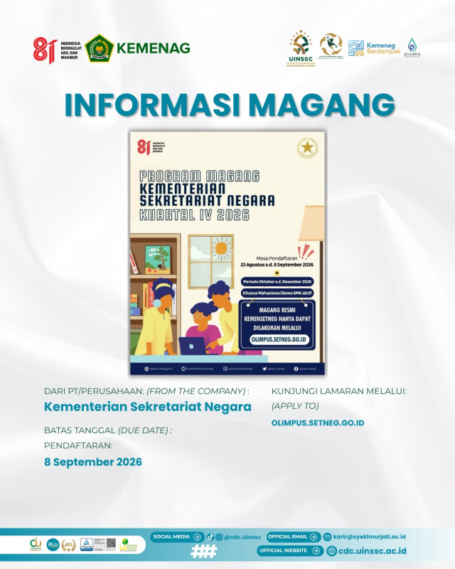 Kemensetneg Buka Program Magang Kuartal IV 2026 bagi Siswa SMK dan Mahasiswa Aktif