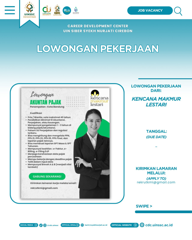 Kencana Makmur Lestari Buka Lowongan Akuntan Pajak untuk Penempatan Bandung