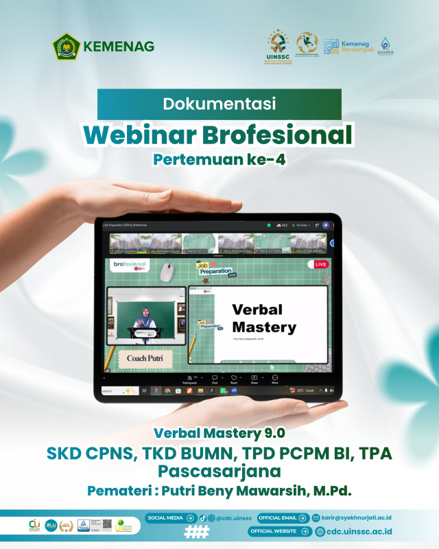 Webinar Brofesional Pertemuan ke-4 Bekali Peserta Strategi Menaklukkan Tes Verbal