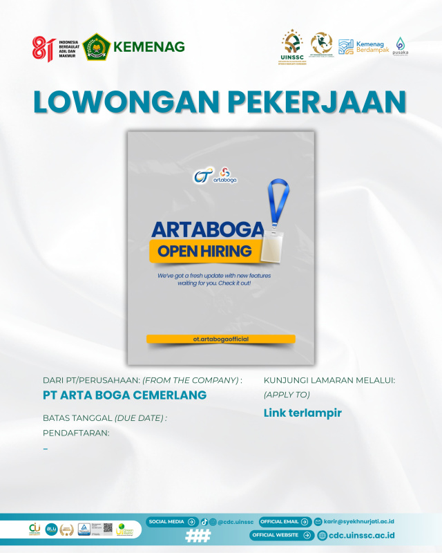 OT Group Buka Peluang Karier melalui PT Arta Boga Cemerlang, Simak Posisi yang Ditawarkan